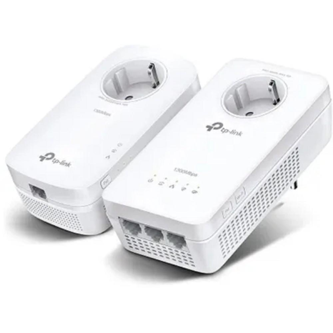 Комплект двухдиапазонных гигабитных Powerline-адаптеров TP-LINK TL-WPA8631P KIT AV1300 с Wi-Fi и встроенной розеткой
